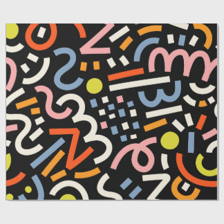 Cadeau Papier d'emballage géométrique coloré rétro Memphi