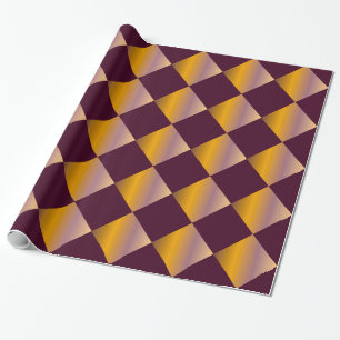 Cadeau Papier d'emballage Gold to Purple Gradient Check