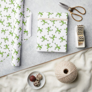 Cadeau Papier d'emballage Grenouille Verte, Emballage Cad