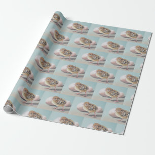 Cadeau Papier d'emballage haché d'art d'oiseau de poussi