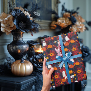 Cadeau Papier d'emballage Halloween avec un motif mignon