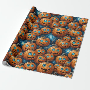 Cadeau Papier d'emballage Halloween Citrouille Fantaisist