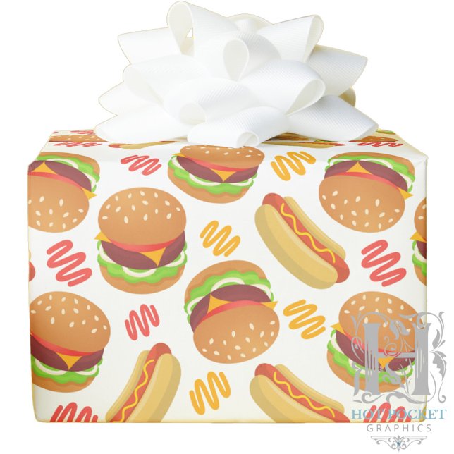 Cadeau Papier d'emballage Hamburgers et Hot Dogs (Créateur téléchargé)