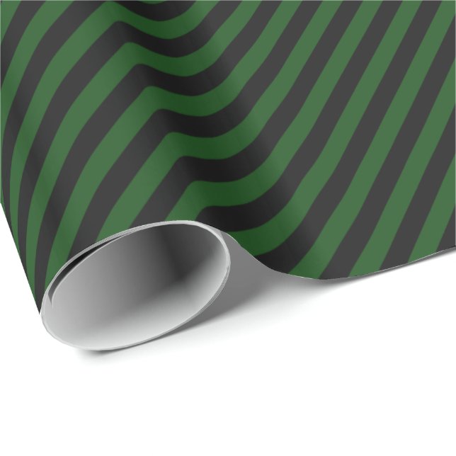 Cadeau Papier d'emballage HAMbWG - Rayure verte noire (Coin rond)