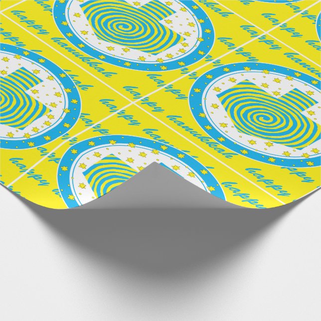 Cadeau Papier d'emballage Hanoukka "Dreidel Pinwheel 2" (Coin)