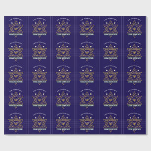Cadeau Papier d'emballage Hanukkah étoile de David élégan