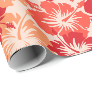 Cadeau Papier d'emballage hawaïen floral de ketmie épiq