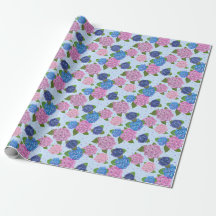 Papier d'emballage Hydrangeas aquarelle