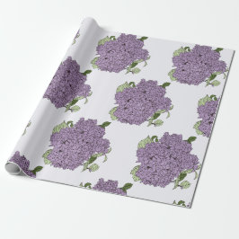 Cadeau Papier d'emballage hydrangée violet