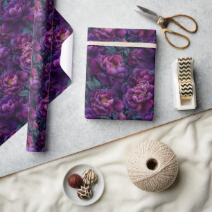 Cadeau Papier d'emballage imprimé de pivoines inspiré d'u