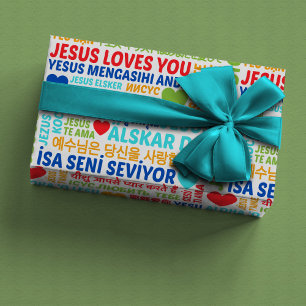 Cadeau Papier d'emballage Jésus Vous Aime Langues