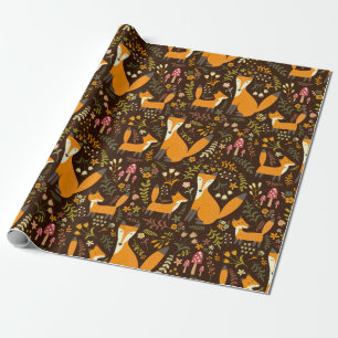 Cadeau Papier d'emballage - jolie famille Little Fox