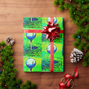Cadeau Papier d'emballage jouant au golf de boule de golf