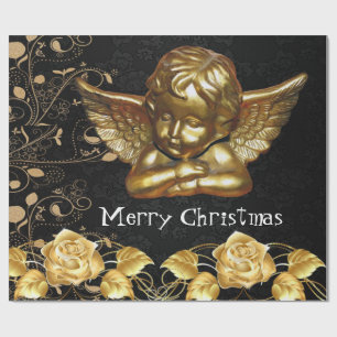 Cadeau Papier d'emballage Joyeux Noël Ange Doré