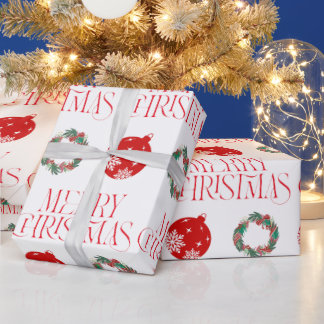 Cadeau Papier d'emballage Joyeux Noël avec ornement et co