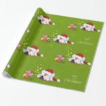 Papier d'emballage "Joyeux Noël " de bull-terrier