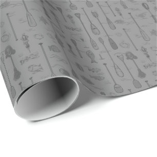 Cadeau Papier d'emballage Lac Life - Monochrome