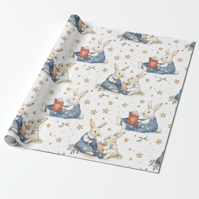 Cadeau Papier d'emballage Lapin de l'histoire du coucher (Déroulé)