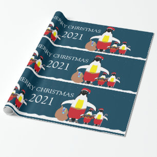 Cadeau Papier d'emballage Les petits aides du Père Noël