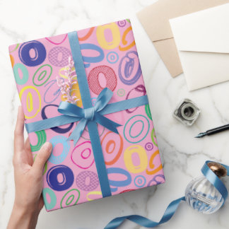 Cadeau Papier d'emballage Lettre de l'alphabet O - Rose