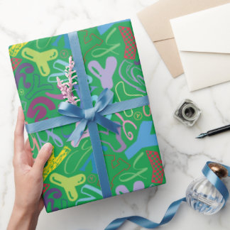 Cadeau Papier d'emballage Lettre de l'alphabet Y - Vert