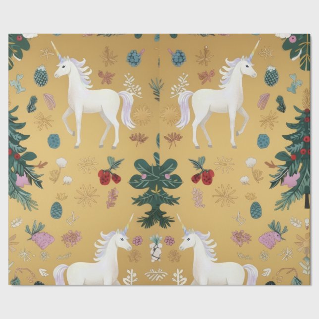 Cadeau Papier d'emballage Licorne Élégante  (Couture)
