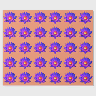 Cadeau Papier d'emballage lumineux de fleur de Lotus