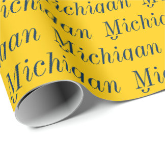 Cadeau Papier d'emballage Maïs et Bleu du Michigan