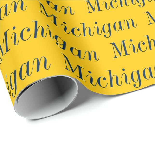 Cadeau Papier d'emballage Maïs et Bleu du Michigan (Coin rond)