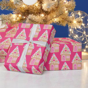 Cadeau Papier d'emballage Maison en pain d'épices de Noël