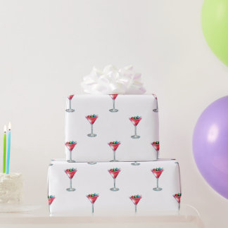 Cadeau papier d'emballage martini