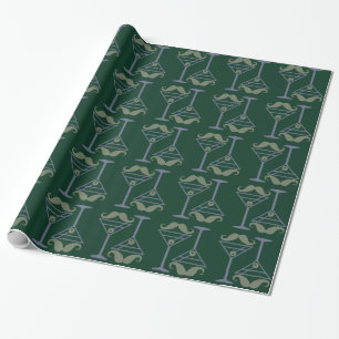 Cadeau Papier d'emballage Martini Mustache