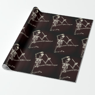 Cadeau Papier d'emballage mat, 30" x 6' SQUELETTE de