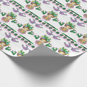 Cadeau Papier d'emballage mat de cactus de Frida X, 30" x