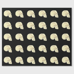 Cadeau Papier d'emballage mat de crâne beige, 30" x 6'
