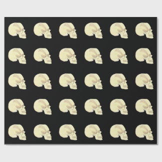 Cadeau Papier d'emballage mat de crâne beige, 30" x 6'