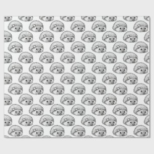 Cadeau Papier d'emballage mat de hérisson mignon, 30 dan