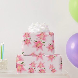 Cadeau Papier d'emballage mat Lily rose
