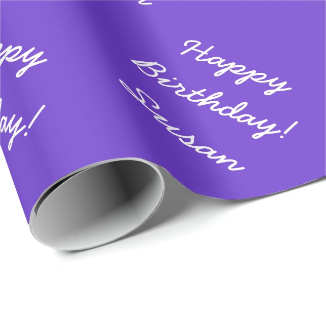 Cadeau Papier d'emballage mauve| Texte personnalisé (Coin rond)