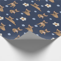Papier d'emballage mignon de bouledogue français