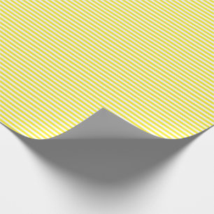 Cadeau Papier d'emballage mince de rayures jaunes et