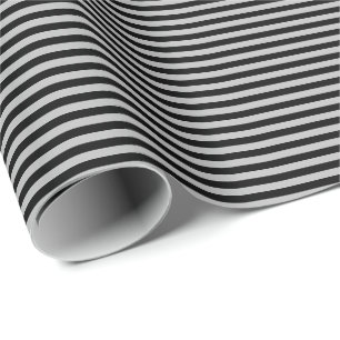 Cadeau Papier d'emballage mince de rayures noires et