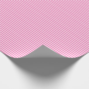 Cadeau Papier d'emballage mince de rayures roses et
