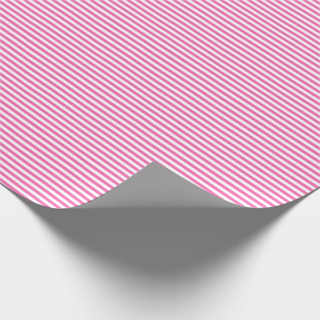 Cadeau Papier d'emballage mince de rayures roses et (Coin)