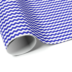 Cadeau Papier d'emballage mince de vagues de bleu royal