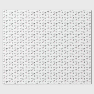 Cadeau Papier d'emballage minimaliste dessiné à la main C