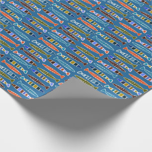 Cadeau Papier d'emballage Motif de poisson