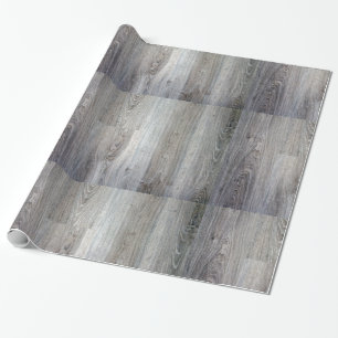 Cadeau papier d'emballage motif en bois gris