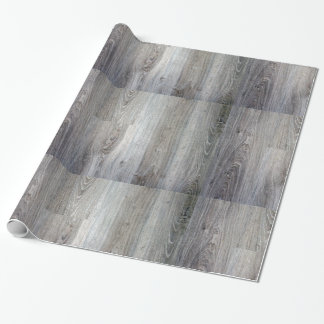 Cadeau papier d'emballage motif en bois gris