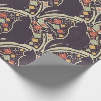 Cadeau Papier d'emballage motif floral Art Déco Chat